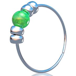Silver Nose Piericng Hoop - Tiny Hypoallergenic 7mm Nose Ring with a 2mm Blue opal - Handmade 925 Sterling Silver 24 Gauge Nose Hoop Jewelry