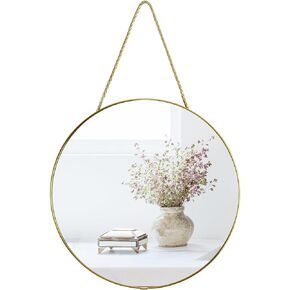 YCHMI Rround Mirror Small Wall Mirror Hanging Mirror Bathroom Mirror Gold Mirror 11.8 inch