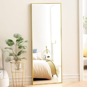 مرآة كاملة الطول من Fabuday مع حامل - مرآة أرضية كبيرة بإطار أسود مقاس 64 بوصة × 21 بوصة لغرفة النوم، مرايا للجسم كاملة الحجم مستطيلة الشكل أطول حجمًا لغرفة المعيشة، معلقة على الحائط، مثبتة على الحائط in Kuwait