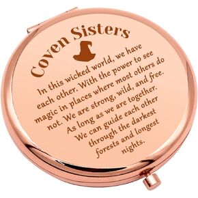Witchy Gifts Witch Stuff Compact Makeup Mirror for Coven Sister Birthday Gifts for Witchcraft Lover Witchy Friend Gifts Halloween Party Gifts Folding Makeup Mirror for Girl Friends