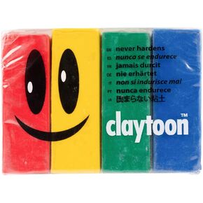 Van Aken Claytoon Modeling Clay – 1 lb (Four 4-oz Bars) – Use for Claymation, Models, and Stop Motion (Primary)