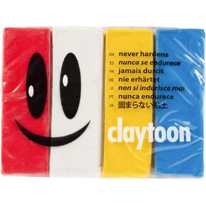 Van Aken Claytoon Modeling Clay – 1 lb (Four 4-oz Bars) – Use for Claymation, Models, and Stop Motion (Primary)