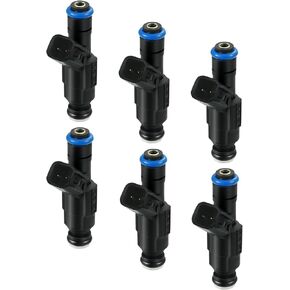 Fuel Injector Set of 6 Fuel Sprayer Electric Valve Compatible with Cherokee 4.0L 1999-2001 Wrangler 4.0L 1999-2004,fit for Dodge Ram1500 2000 2001,Ram2500/3500 Van 2000-2003 Replace # 0280155784