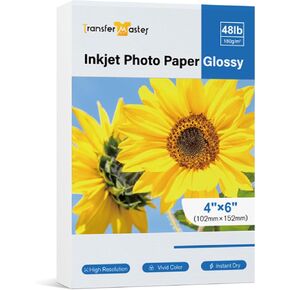 120 Sheets Glossy Photo Paper 4X6 Inches 48lb Professional Glossy Photographic Paper for Inkjet Printers Use DYE INK 180GSM