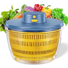 Vegetables Washer Dryer,4L Large Capacity Fruit Vegetable Strainer Spinner,USB Electric Salad Lettuce Spinner,Automatic Compact Salad Cleaner and Dryer for Home Kitchen(White)