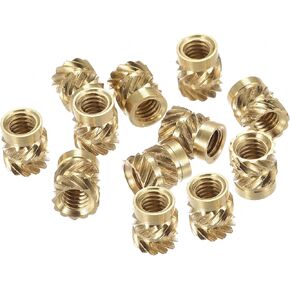 uxcell Knurled Insert Nut M5 x 10mm L x 7mm OD Female Thread Brass Embedding Nut 30 Pcs