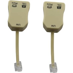 LQ Industrial 2pcs 1 Line DSL Filter, in-line DSL Splitter Filter for Removing Noise and Other Problems from DSL Related Telephone Lines