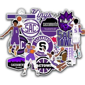 27 PCS American Basketball Stickers for Water Bottle, Laptop, Bicycle, Computer, Motorcycle, Travel Case, Car Decal Decoration Sticker 2-2.5 inches
