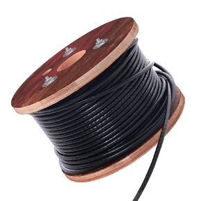 Houseables Vinyl Coated Wire Rope, Aircraft Cable, Carbon Steel, 250 Feet, 1/4" OD, 0.149" ID, 7x7 Braided Strands, Plastic Reel, Galvanized Metal, Tension Wires, for Clothes Line