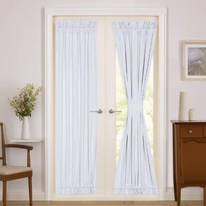 PANOVOUS French Door Curtains Set of 2 Blackout-Door Window Curtains for Small Window Sidelight Blackout Curtain Rideaux Sun Blocking/Privacy Protecting 25W x 40L 2 Panels