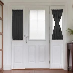 PANOVOUS French Door Curtains Set of 2 Blackout-Door Window Curtains for Small Window Sidelight Blackout Curtain Rideaux Sun Blocking/Privacy Protecting 25W x 40L 2 Panels in Kuwait