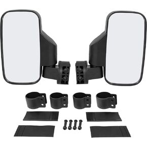 X AUTOHAUX Pair UTV Rear View Side Mirror 1.75" & 2" Clamp Adjustable for Polaris RZR for Kawasaki for Yamaha