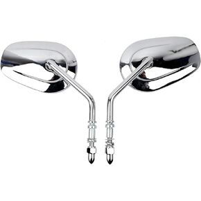 Silver Motorcycle Aluminum Alloys Rearview Mirrors Fit for Harley Sportster/Dyna Glide/Softail/Road King/Electra Glide