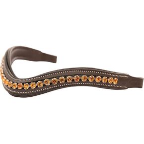 Bling Browbands for Horses– Adorn Your Bridle with Sparkly Diamante Crystals and U-Shape Padded Leather | Crystal Color- Topaz in Kuwait