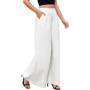 Tapata Women's Wide Leg Jeans 24"/27"/30"/33" Inseam Mid Waist Palazzo Baggy Denim Casual Pants
