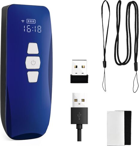 ماسح الباركود اللاسلكي من NADAMOO، ماسح ضوئي لقارئ الباركود CCD، قارئ باركود محمول متوافق مع بلوتوث 2.4 جيجا، مسح لاسلكي وسلكي يعمل مع Windows Tablet iPhone iPad Android iOS Competer in Kuwait