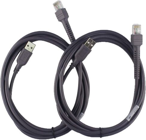 PARTSHE 2-Pack USB Cable for Motorola Symbol LS2208 LS4208 DS6708 Barcode Scanner USB Type A CBA-U01-S07ZAR in Saudi Arabia