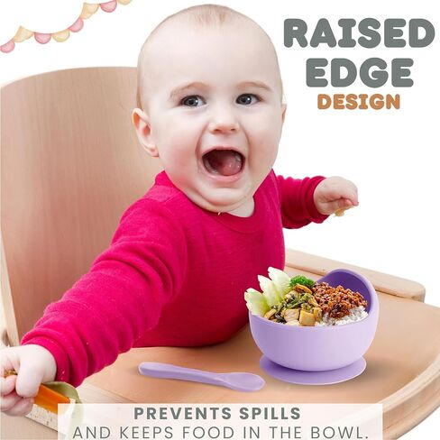 Baby Bowls With Suction BPA Free Suction Bowls For Toddlers Easy to Wash Suction Bowls For Baby And Silicone Baby Spoon Enjoyable Design Baby Suction Bowls First Food Baby Suction Plate Bowl in Saudi Arabia