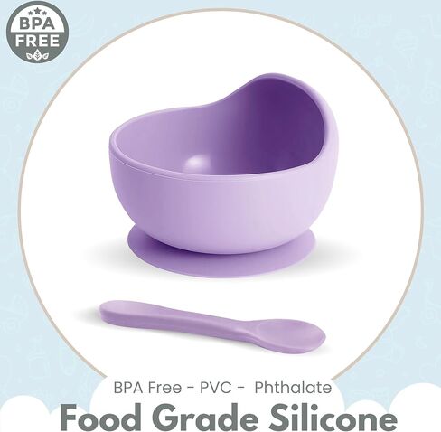 Baby Bowls With Suction BPA Free Suction Bowls For Toddlers Easy to Wash Suction Bowls For Baby And Silicone Baby Spoon Enjoyable Design Baby Suction Bowls First Food Baby Suction Plate Bowl in Saudi Arabia