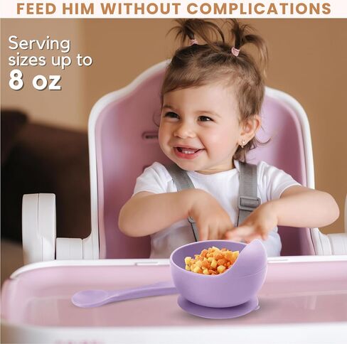 Baby Bowls With Suction BPA Free Suction Bowls For Toddlers Easy to Wash Suction Bowls For Baby And Silicone Baby Spoon Enjoyable Design Baby Suction Bowls First Food Baby Suction Plate Bowl in Saudi Arabia