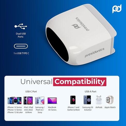 شاحن حائط USB C فائق السرعة 30 وات - شاحن عرض رقمي USB C وUSB A، كتلة شاحن مزدوجة لهاتف iPhone 15 Pro Max/14/13، Galaxy S23/24 Ultra، شاحن قابس عالمي. in Saudi Arabia