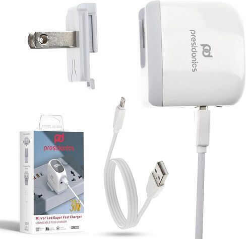 شاحن حائط USB C فائق السرعة 30 وات - شاحن عرض رقمي USB C وUSB A، كتلة شاحن مزدوجة لهاتف iPhone 15 Pro Max/14/13، Galaxy S23/24 Ultra، شاحن قابس عالمي. in Saudi Arabia