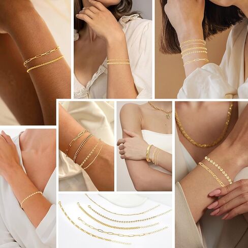 أساور كوموريبي الذهبية للنساء مجوهرات أساور فضية أنيقة أساور كومة إكسسوارات ذهبية للنساء in Kuwait