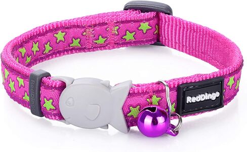 Red Dingo Deisgner Cat Collar, White Stars on Red 12mm x (20-32cm) in Saudi Arabia