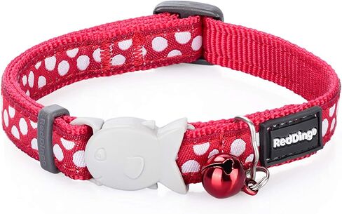 Red Dingo Deisgner Cat Collar, White Stars on Red 12mm x (20-32cm) in Saudi Arabia