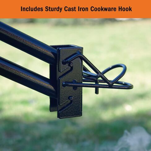 تتميز شواية التخييم BuzzyGrill بشبكة من الفولاذ المقاوم للصدأ وتتضمن خطافًا لتجهيزات المطابخ من الحديد الزهر in Kuwait