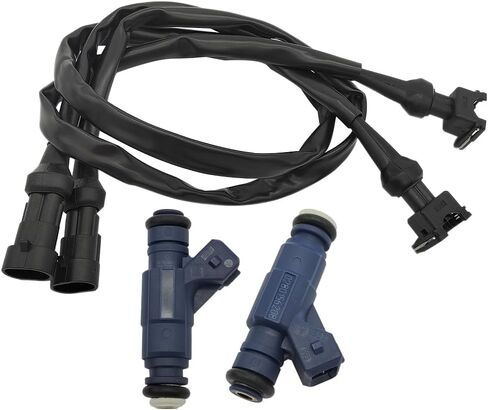 Amrxuts 0280156208 2PCS Fuel Injector and Pigtail Harness for 2005-2009 Ranger 700, 2010 Ranger 800, 2008-2010 RZR 800, 2004-2008 Sportsman 700 EFI, 2005-2014 Sportsman 800 1202863 1253558 in Saudi Arabia