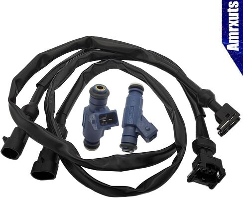 Amrxuts 0280156208 2PCS Fuel Injector and Pigtail Harness for 2005-2009 Ranger 700, 2010 Ranger 800, 2008-2010 RZR 800, 2004-2008 Sportsman 700 EFI, 2005-2014 Sportsman 800 1202863 1253558 in Saudi Arabia