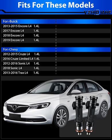 محاقن الوقود المحسنة 0280158205 تناسب: -Buick Encore 13 14 15 17 18 19، لـ: -Chevy 2011-2015 Cruze 2012-2016 2018 Sonic 2013-2016 Trax L4 1.4L (مجموعة من 4) in Saudi Arabia