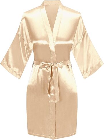 المرأة الزفاف ووصيفه الشرف دش الحمام كيمونو حريري ثوب النوم الساتان البشاكير روب للنوم in Kuwait