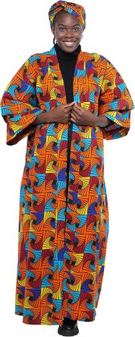 Long Kimono For Women African Print Kimonos Dusters Cardigan Dress Boho Kaftan Formal Dresses Afrocentric Attire Wear in Saudi Arabia
