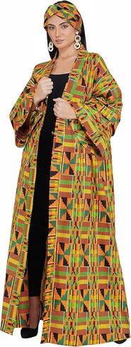 Long Kimono For Women African Print Kimonos Dusters Cardigan Dress Boho Kaftan Formal Dresses Afrocentric Attire Wear in Kuwait