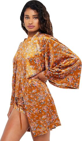 Savage X، رداء قصير مخملي نسائي قصير، Distorted Bloom، XS/S in Kuwait