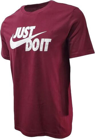 Nike Men's Sportswear Tee Just Do It Swoosh (Large, Burgundy/White) in Saudi Arabia