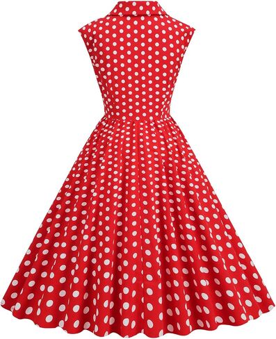 1950s Dresses for Women Vintage Elegant Short Puff Sleeve Polka Dot Patchwork Knee Length Cocktail Party Dress in Saudi Arabia