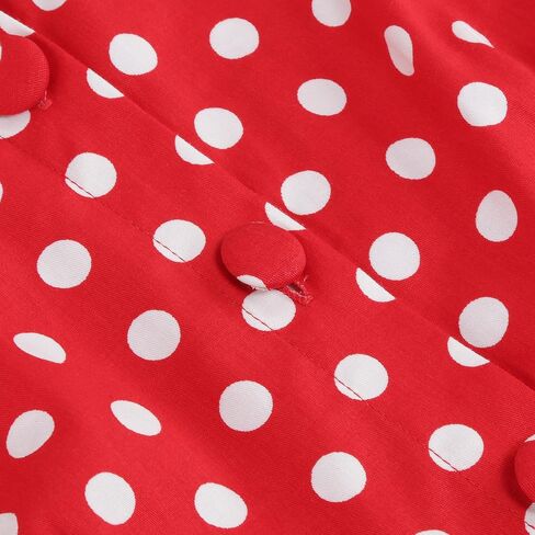 1950s Dresses for Women Vintage Elegant Short Puff Sleeve Polka Dot Patchwork Knee Length Cocktail Party Dress in Saudi Arabia
