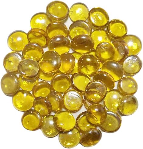 Yellow Flat Glass Marbles for Vase Filler, 1Lb Glass Marbles, Glass Stones for Vase Aquarium Table Scatter Decor in Kuwait
