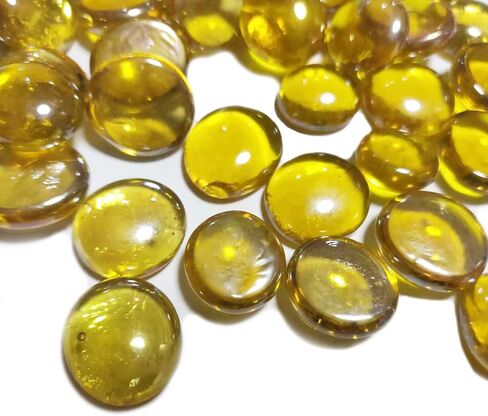Yellow Flat Glass Marbles for Vase Filler, 1Lb Glass Marbles, Glass Stones for Vase Aquarium Table Scatter Decor in Kuwait
