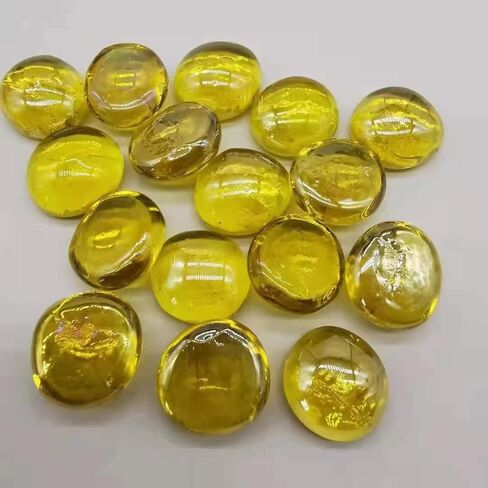Yellow Flat Glass Marbles for Vase Filler, 1Lb Glass Marbles, Glass Stones for Vase Aquarium Table Scatter Decor in Kuwait