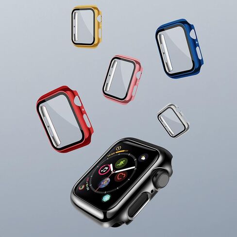 2 Pack Cases with Screen Protector for Apple Watch Series 6 SE Series 5 Series 4 40mm, Shiny Hard Protective Snap on Cover (Gold+Silver) in Saudi Arabia