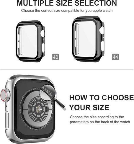 2 Pack Cases with Screen Protector for Apple Watch Series 6 SE Series 5 Series 4 40mm, Shiny Hard Protective Snap on Cover (Gold+Silver) in Saudi Arabia