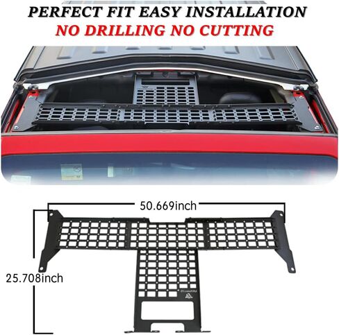 Molle Panel Roof Rack Fit Jeep Wrangler JL JLU JT Gladiator 2018-2023 Easy Installation in Saudi Arabia