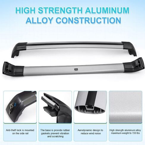 رفوف السقف قضبان متقاطعة لسيارة Lexus NX Nx200 Nx200T Nx300H Nx300 حامل السقف حامل الأمتعة العلوي قابل للقفل 2015 2016 2017 (فضي) in Kuwait