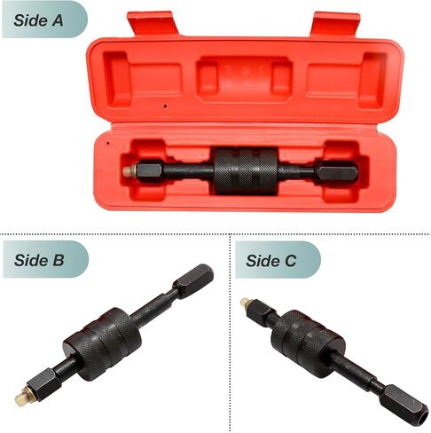 Diesel Fuel Injector Remover Injectors Puller Tool Replacement for Bosch, Lucas Injectors with M8/M12/M14 Thread Adapter, 1.3-pound Shop Hammer Weight and A Red Box in Saudi Arabia