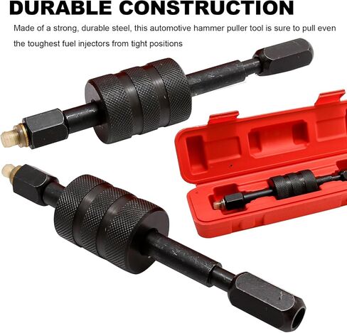 Diesel Fuel Injector Remover Injectors Puller Tool Replacement for Bosch, Lucas Injectors with M8/M12/M14 Thread Adapter, 1.3-pound Shop Hammer Weight and A Red Box in Saudi Arabia