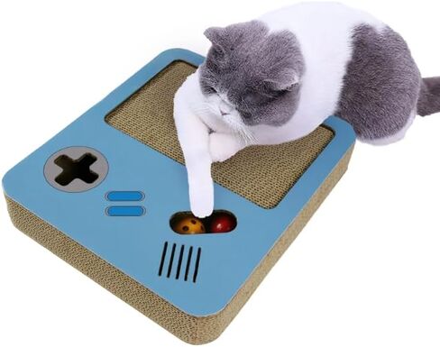 DK Cat Scratcher، وحدة تحكم للخدش لألعاب الفيديو الرجعية، وسادة خدش وصندوق من الورق المقوى للقطط الداخلية، ملحقات القطط المضحكة in Saudi Arabia